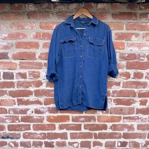 Linen Distressed Denim Shirt